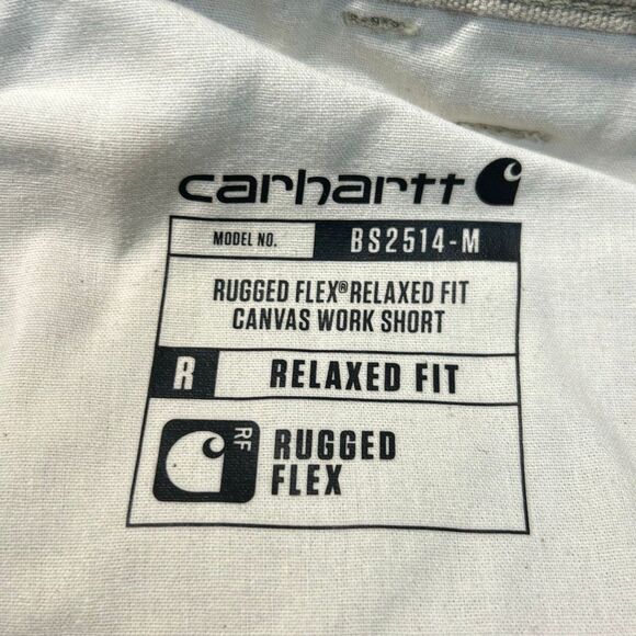 Carhartt Mens Rugged Flex Canvas Work Shorts Khaki Tan Sz 34 BS2514-M Cargo - Picture 4 of 7